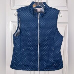 Allison Daley Navy Blue Zip Vest Quilted Stone‎ Details PM